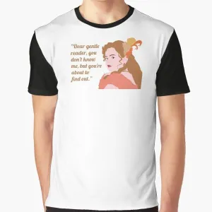 "Dear Gentle Reader" Bridgerton Netflix Graphic T-Shirt