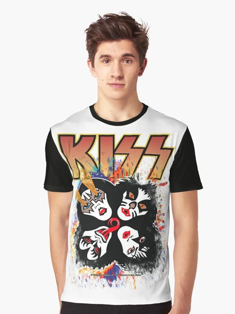 "Kiss Band - Rock and Roll Over Splash Logo Graphic T-Shirt"