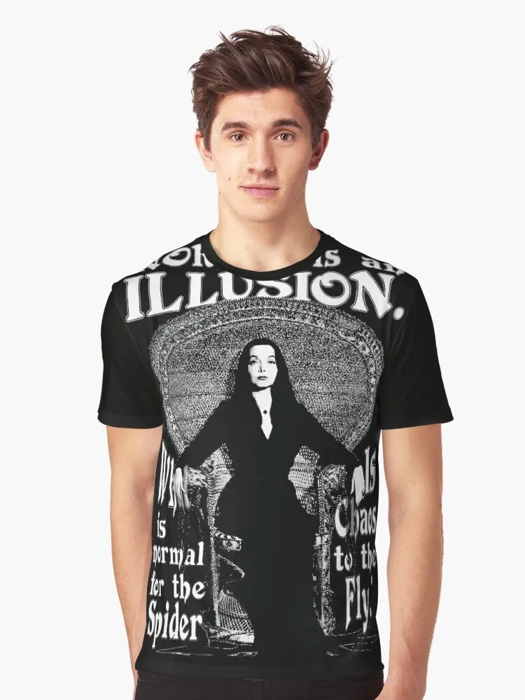 "Morticia Addams - 'Normal Is An Illusion...' Graphic T-Shirt"