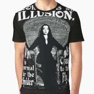 "Morticia Addams - 'Normal Is An Illusion...' Graphic T-Shirt"