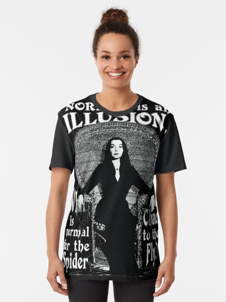 "Morticia Addams - 'Normal Is An Illusion...' Graphic T-Shirt"