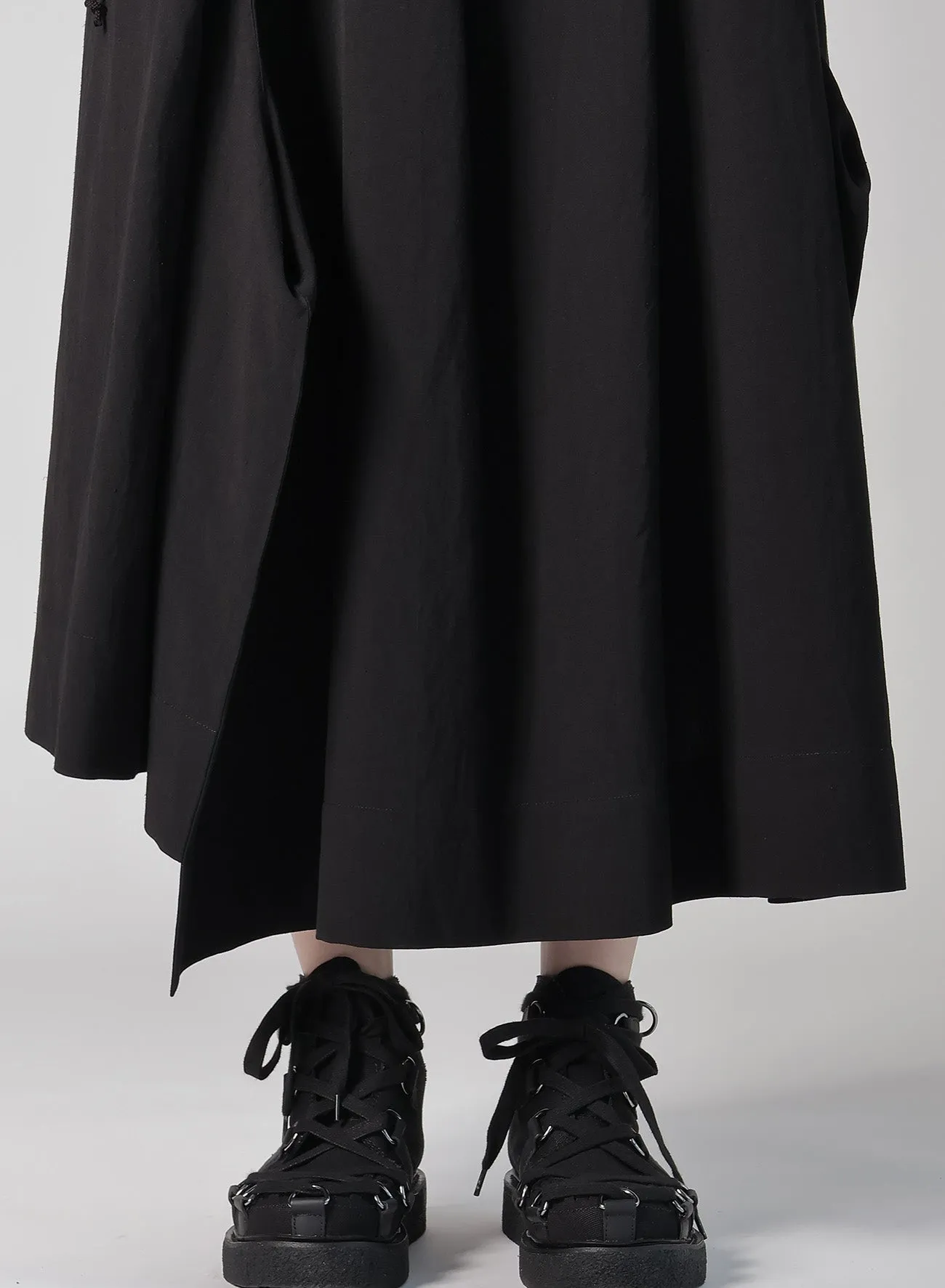 RY/LI POPLIN R-UNBALANCED TUCK SKIRT