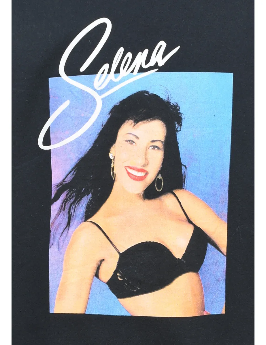 Selena Black 1990s Printed Sweatshirt - S