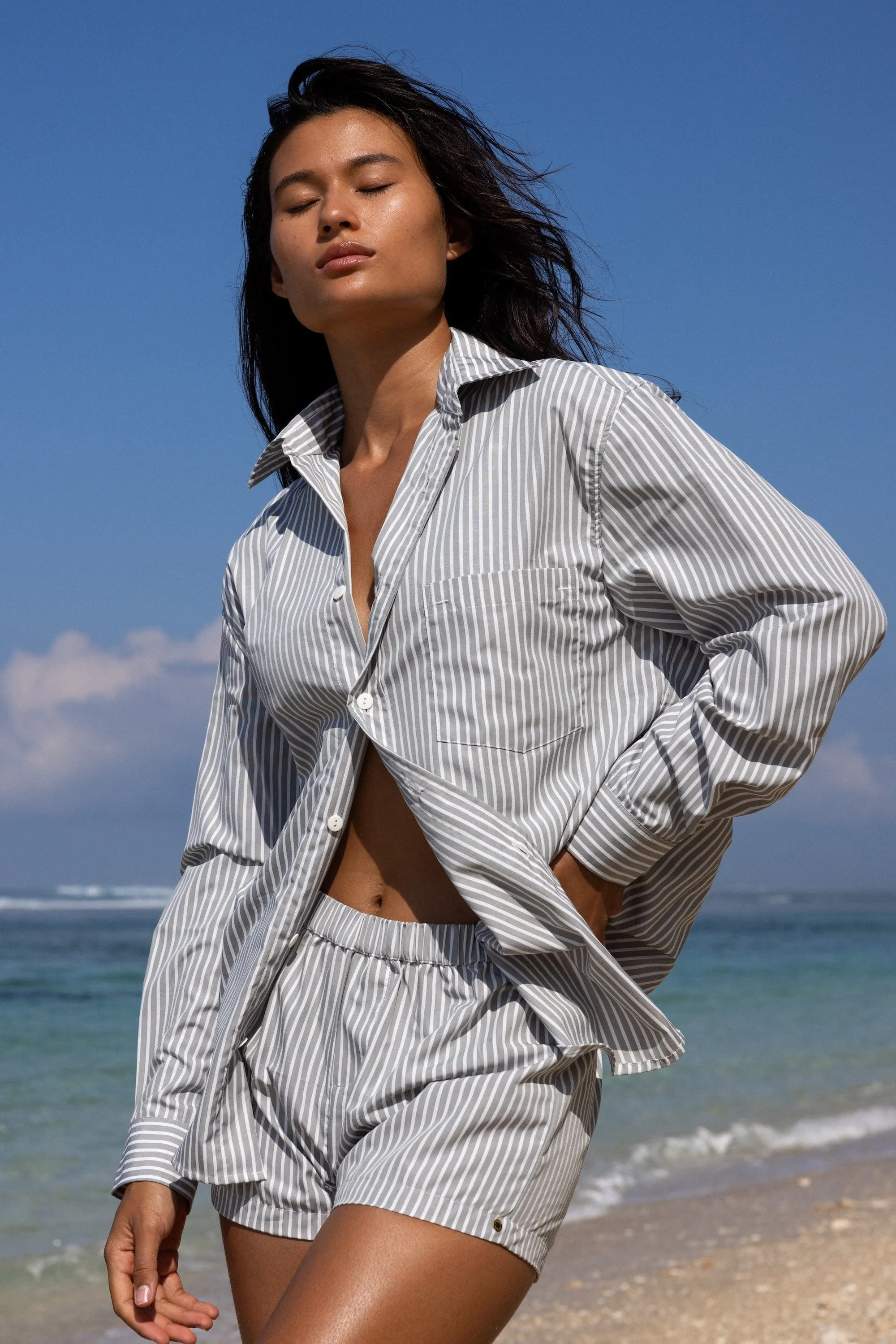 Striped Shirt Grey