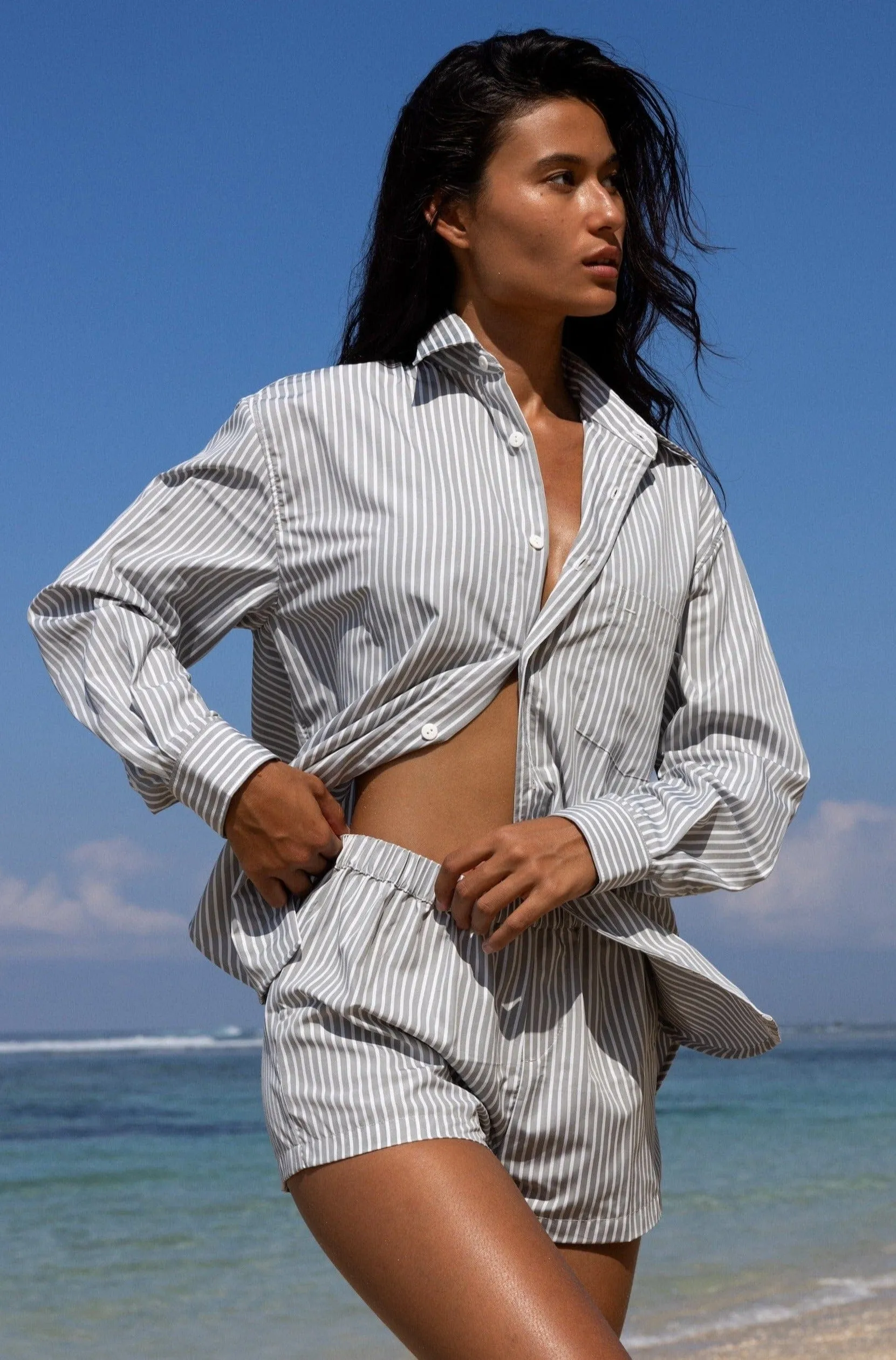Striped Shirt Grey