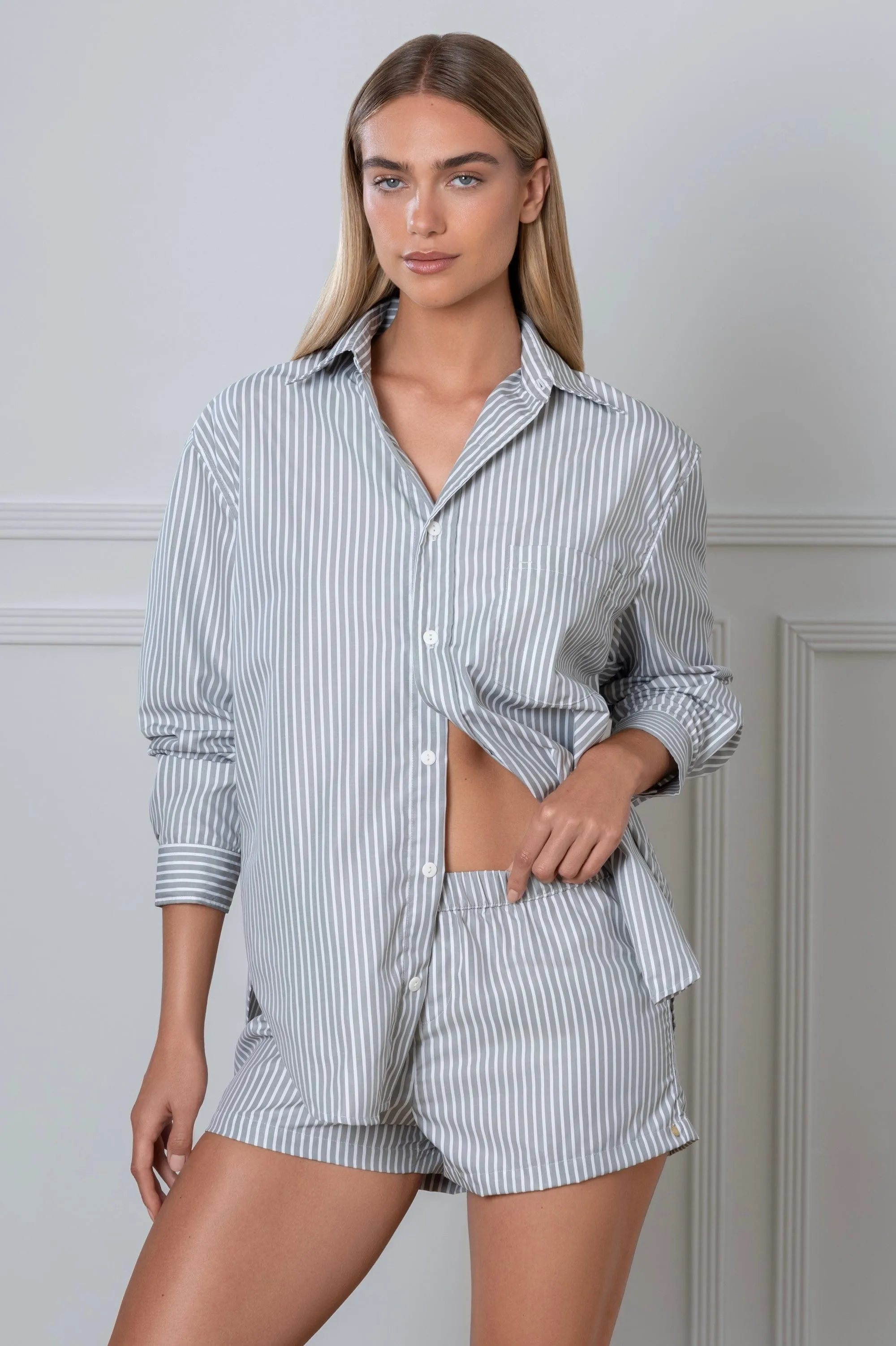 Striped Shirt Grey