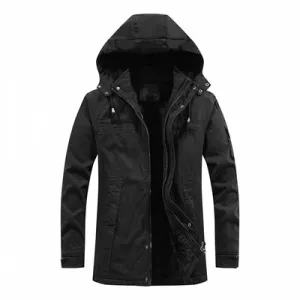 Tommy™ dikke parka winterjas in militaire stijl groen met capuchon en revers
