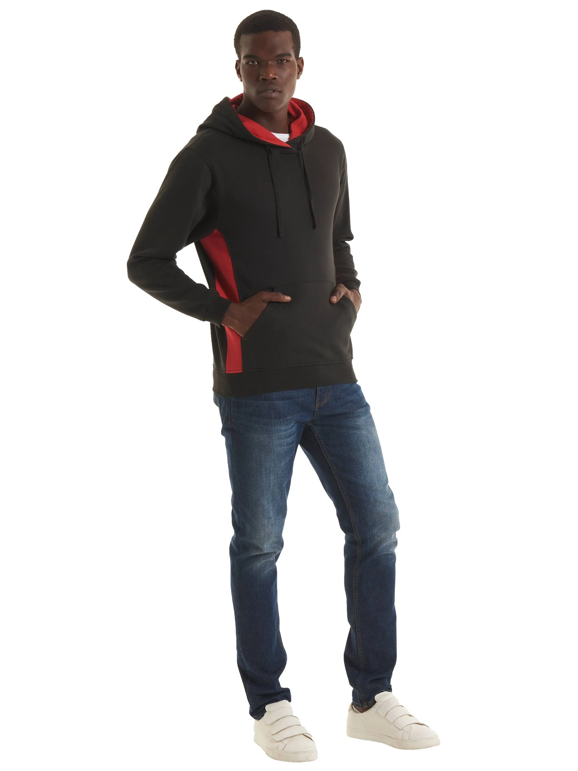 Two Tone Hooded Sweatshirt | Navy/Red