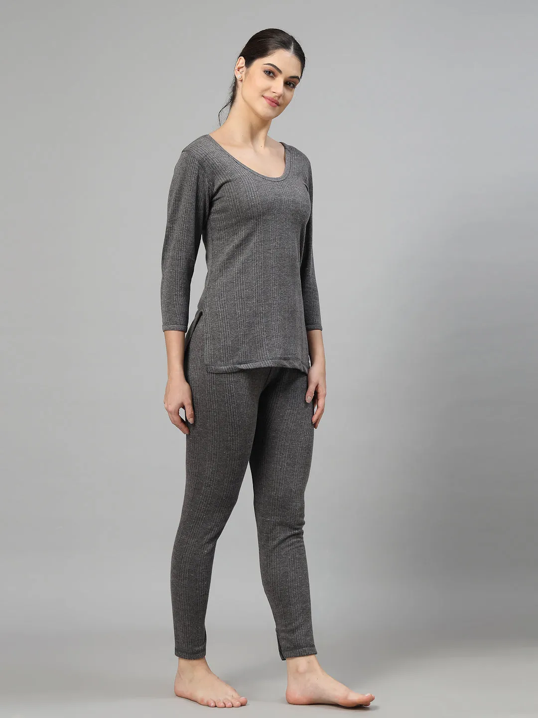 Uzarus  Snug Fit Thermal Set | Ladies 3/4 Thermal Top and Lower Set  | Thermal Top and Lower Set