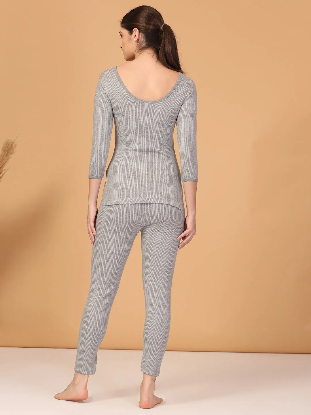 Uzarus  Snug Fit Thermal Set | Ladies 3/4 Thermal Top and Lower Set  | Thermal Top and Lower Set