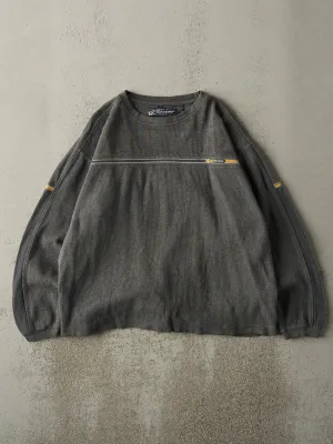 Vintage Y2K Grey Point Zero Striped Thermal Long Sleeve (L)