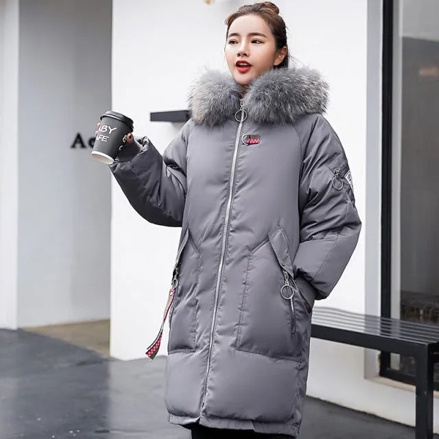 Winter Women's Down Cotton Jacket - Long Sleeve