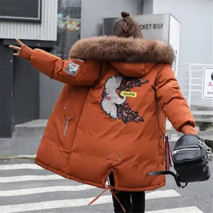 Winter Women's Down Cotton Jacket - Long Sleeve