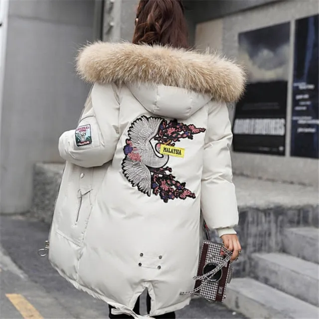 Winter Women's Down Cotton Jacket - Long Sleeve