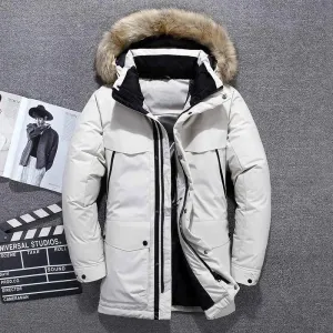 Wintold - Parka Winterjas Heren – Gevoerd met Afneembare Capuchon en Bontkraag