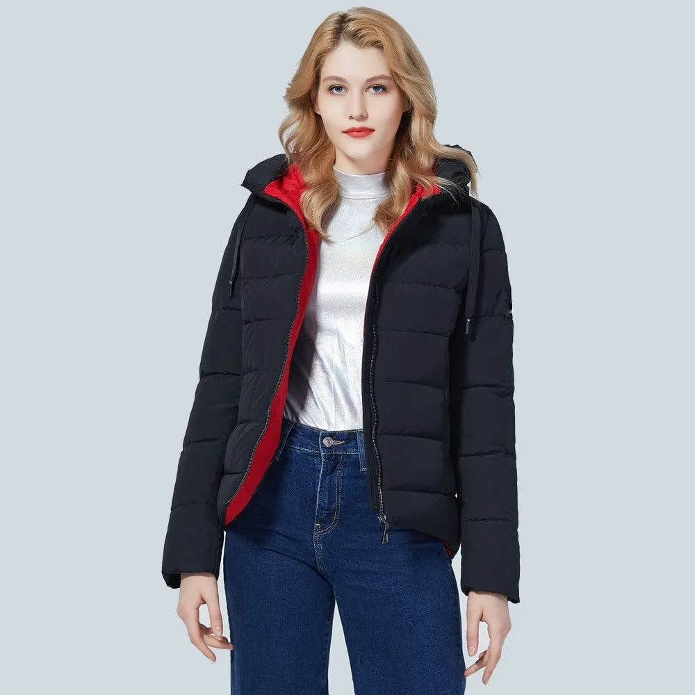 Women's Lightweight Short Parka Jacket with Hood