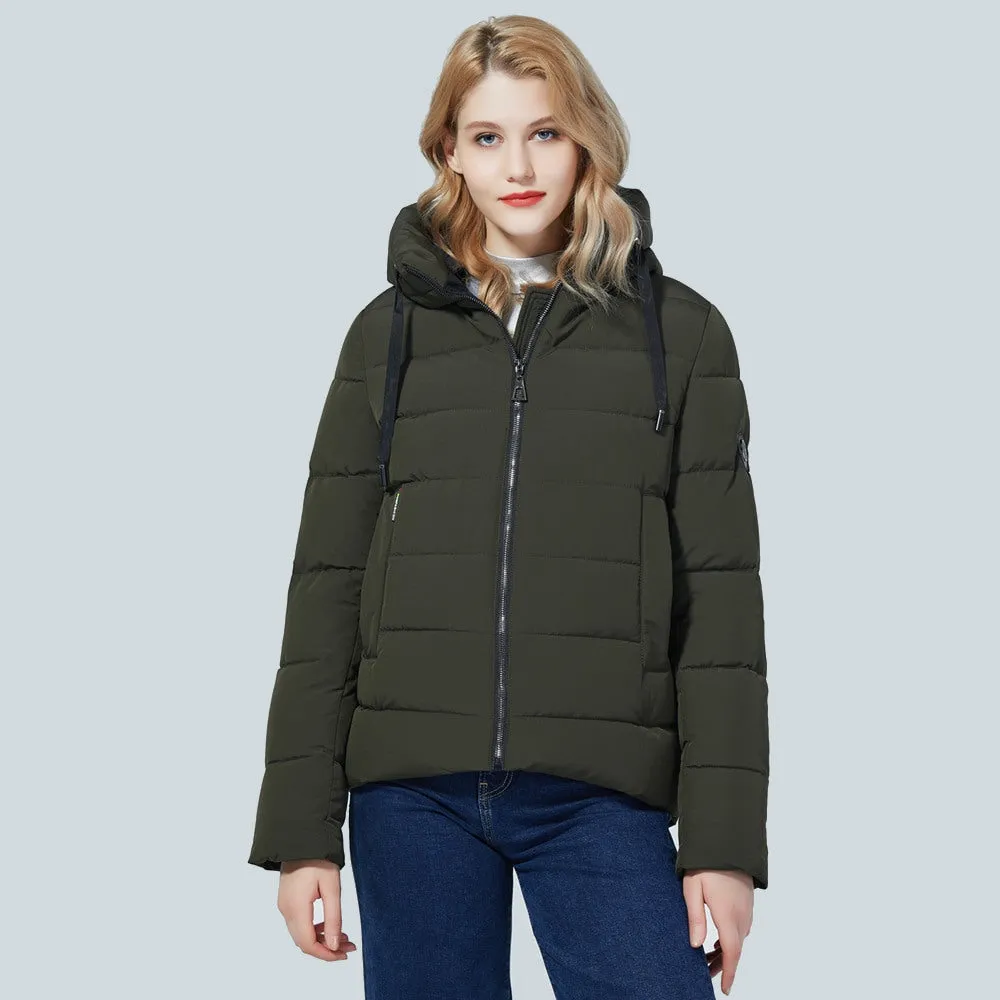 Women's Lightweight Short Parka Jacket with Hood
