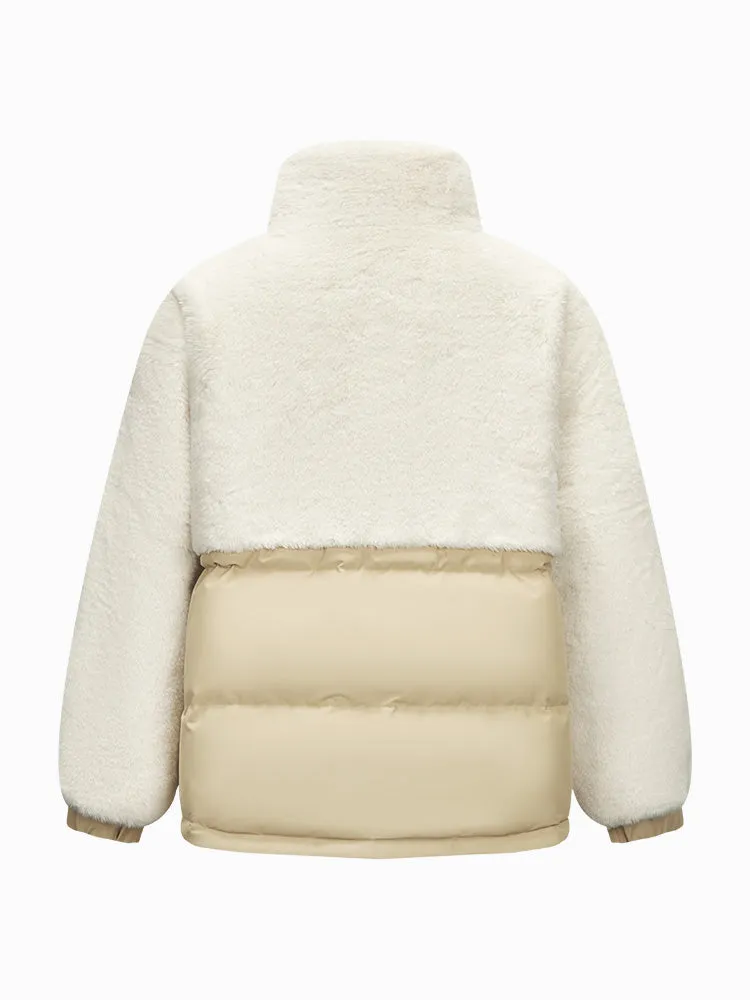 Women's medium length thin down jacket