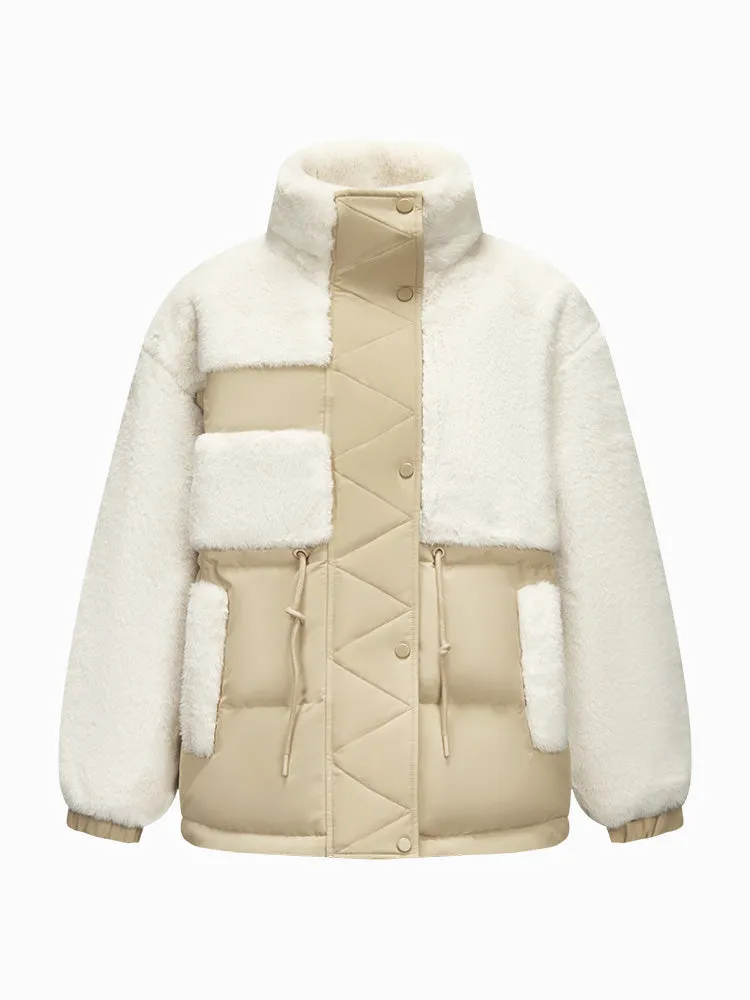 Women's medium length thin down jacket
