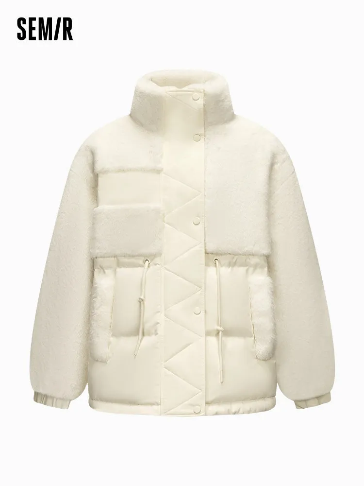 Women's medium length thin down jacket
