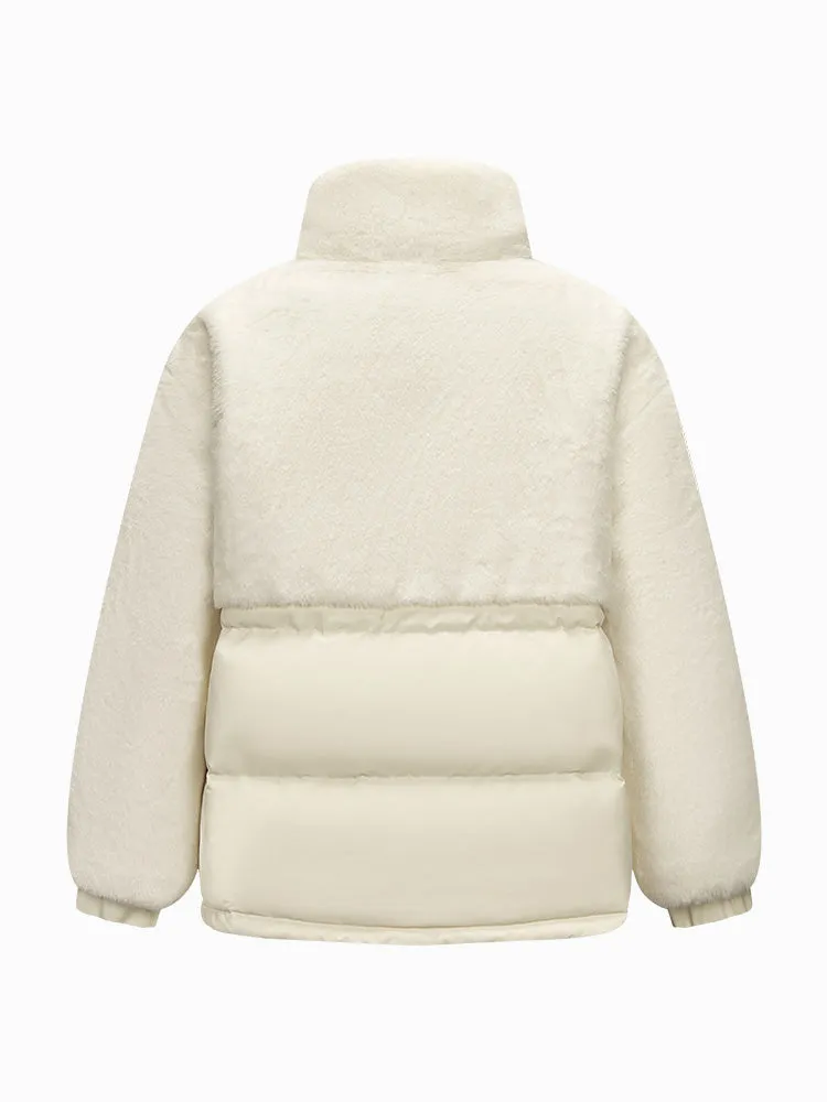 Women's medium length thin down jacket