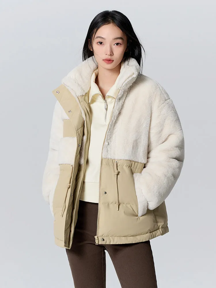 Women's medium length thin down jacket