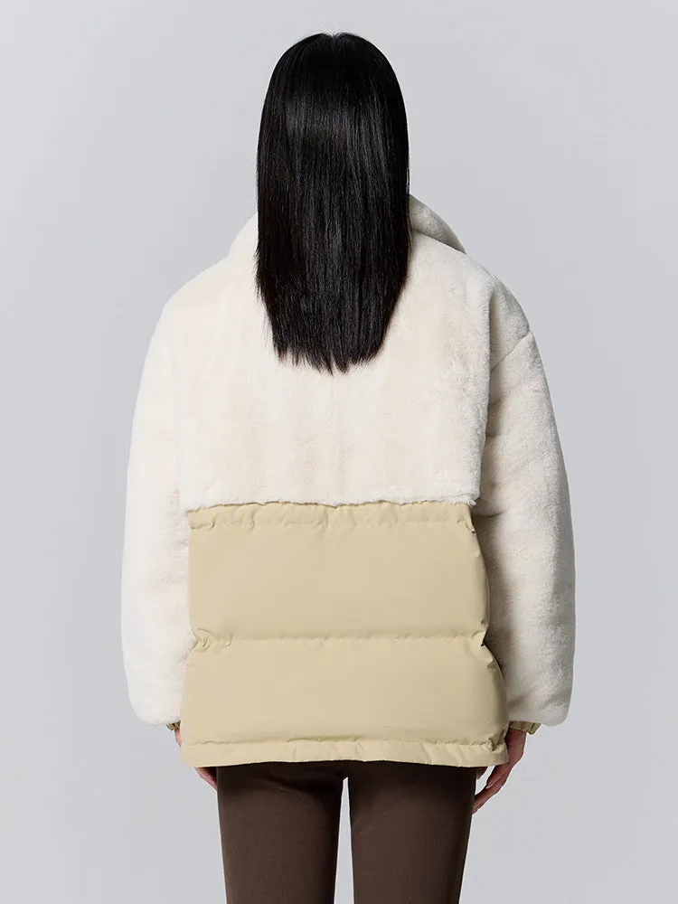 Women's medium length thin down jacket