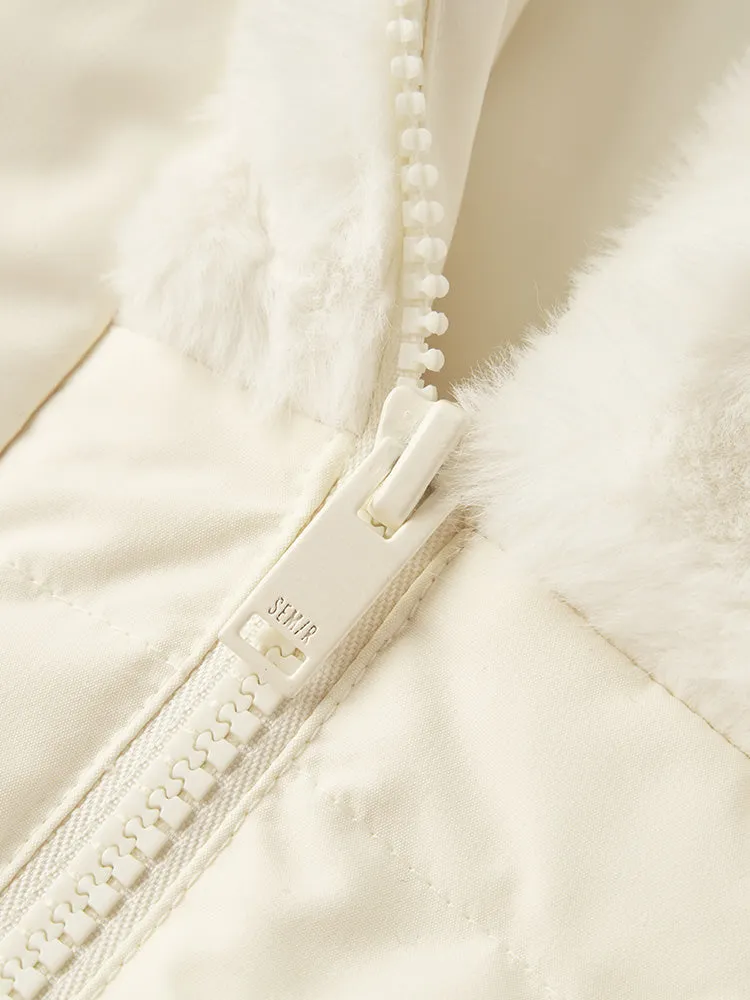 Women's medium length thin down jacket