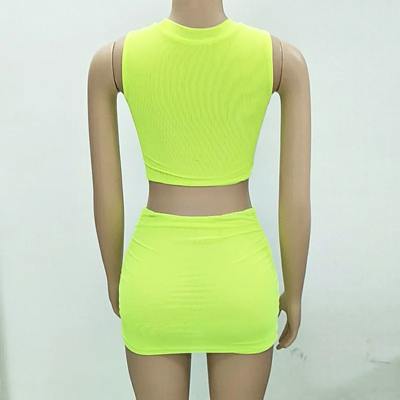 Women's Summer Casual O-Neck Sleeveless Two-Piece Mini Dress