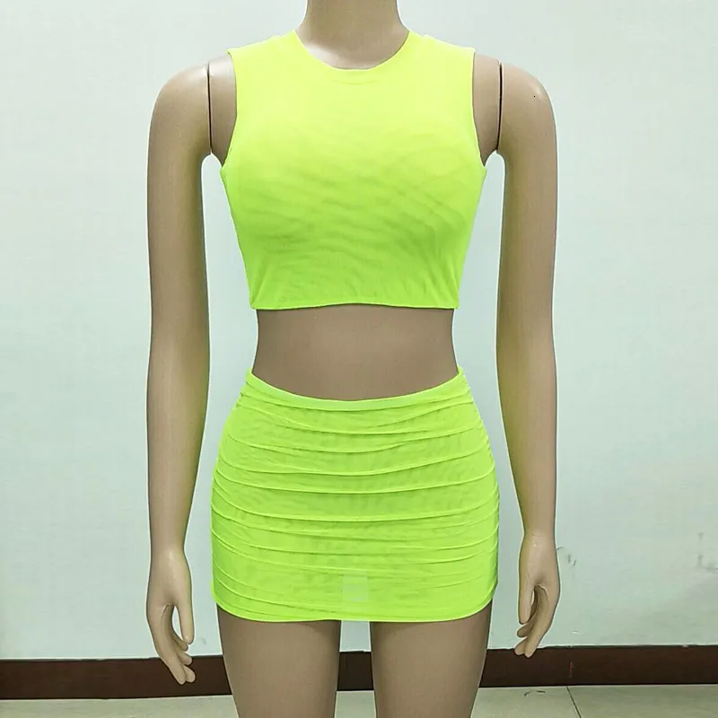 Women's Summer Casual O-Neck Sleeveless Two-Piece Mini Dress