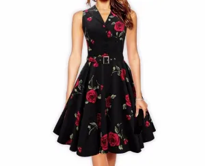 Women's Vintage Dress With Floral Print