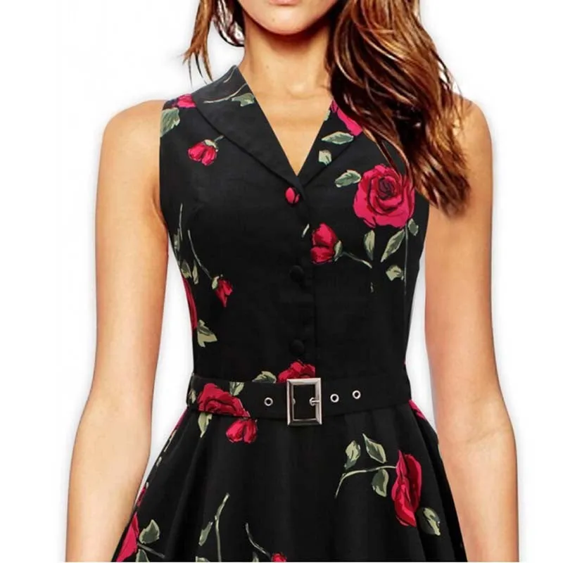 Women's Vintage Dress With Floral Print