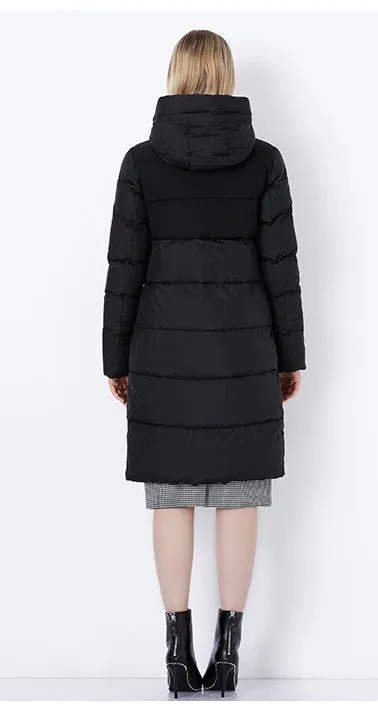 Women's Winter Windproof Warm Cotton-Padded Long Down Coat
