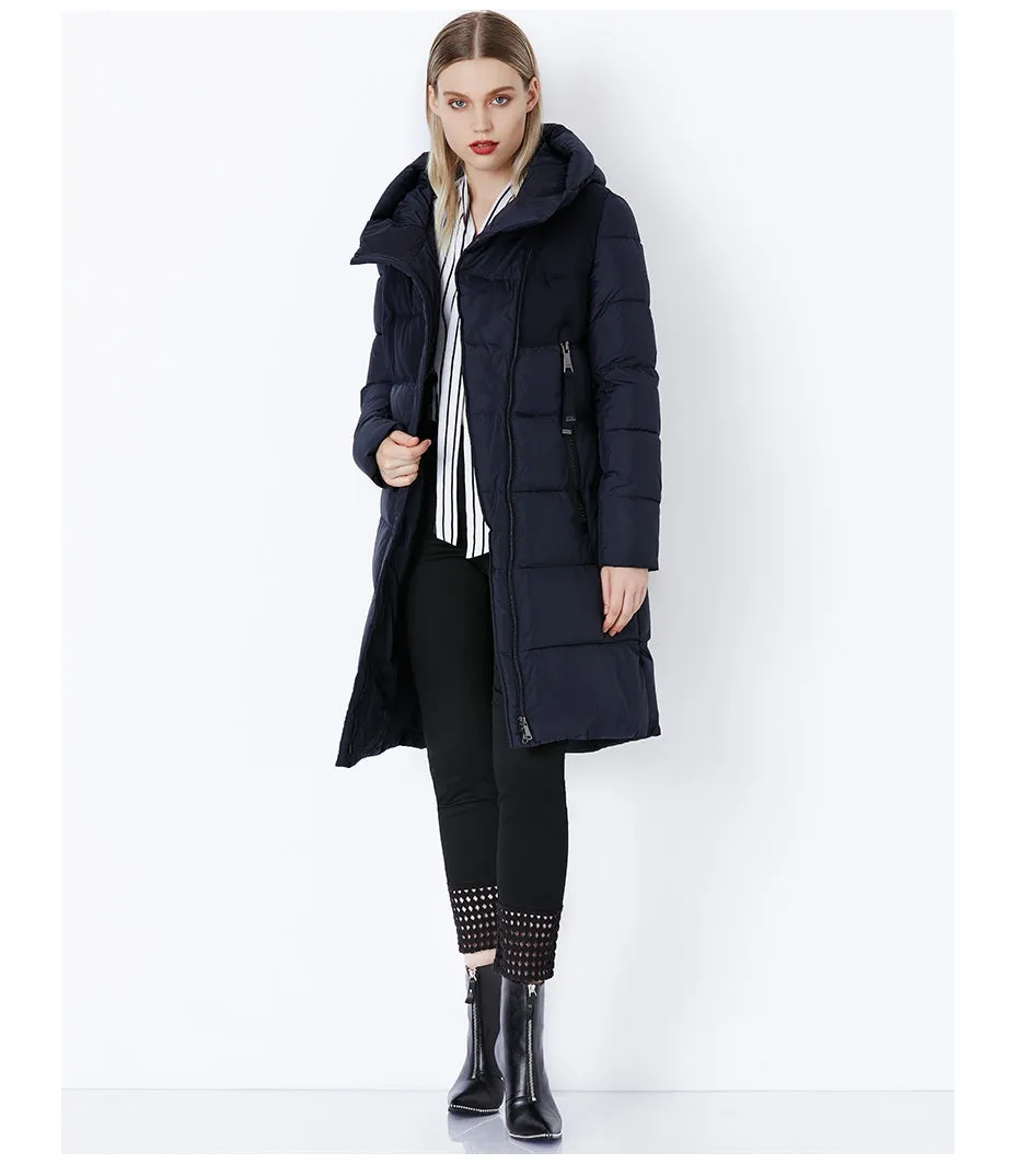 Women's Winter Windproof Warm Cotton-Padded Long Down Coat