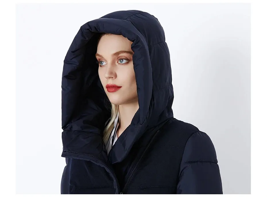 Women's Winter Windproof Warm Cotton-Padded Long Down Coat