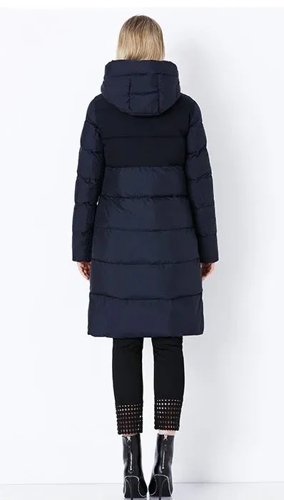 Women's Winter Windproof Warm Cotton-Padded Long Down Coat