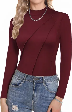 Zeagoo Women's Long Sleeve Shirt Turtleneck Shirt (DE Only)